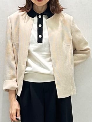 Miwaさんの「UNTITLED｜【トレンド/きれいめ】5分袖ポロニット」を使ったコーディネート