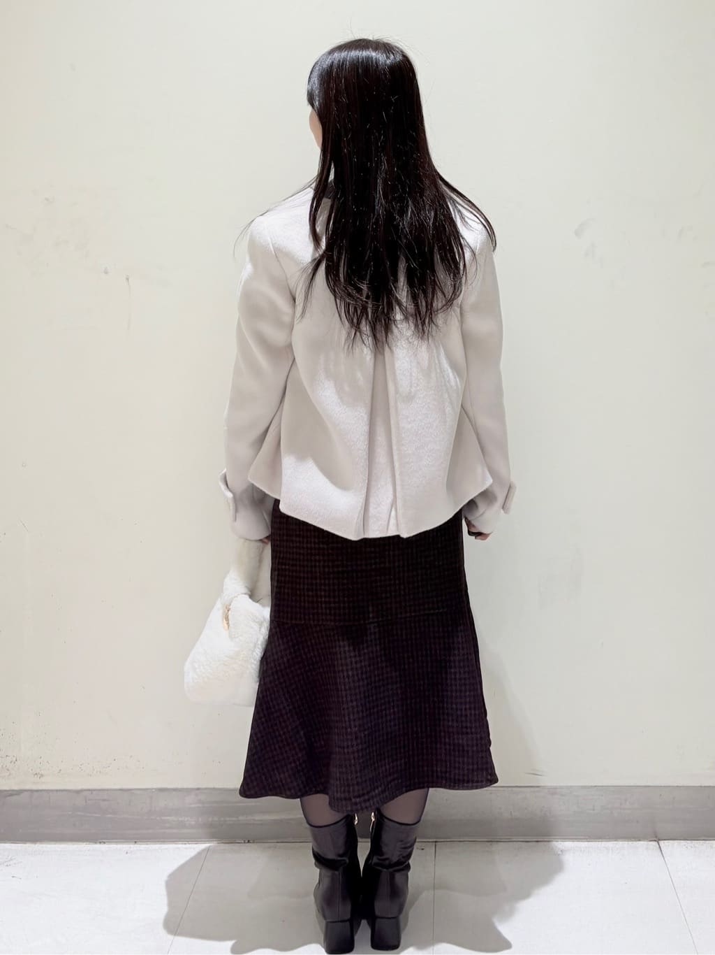 きみさんの「OPAQUE.CLIP｜フラワーモチーフハイネックニット【洗える】」を使ったコーディネート