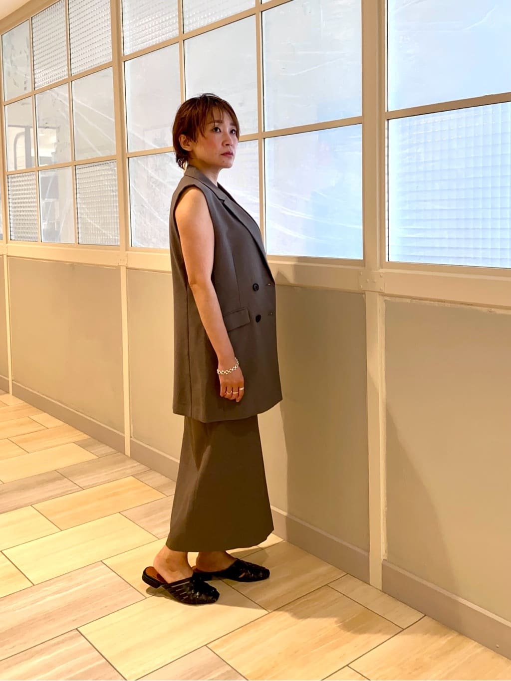 mari_831さんの「UNTITLED｜【セットアップ可/洗える】スラブテーラードカラージレ」を使ったコーディネート