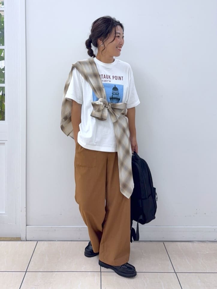 Osawaさんの「Dessin｜【洗える】シアーオンブレーチェックシャツ」を使ったコーディネート