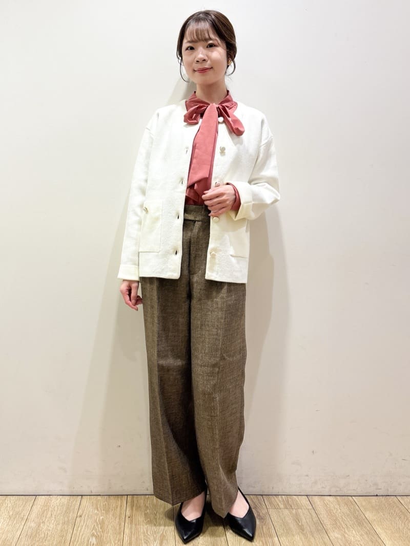 ayaさんの「index｜アシンメトリーレイヤードボウタイブラウス【洗濯機OK／イージーアイロン／防シワ】《XS～3L》」を使ったコーディネート