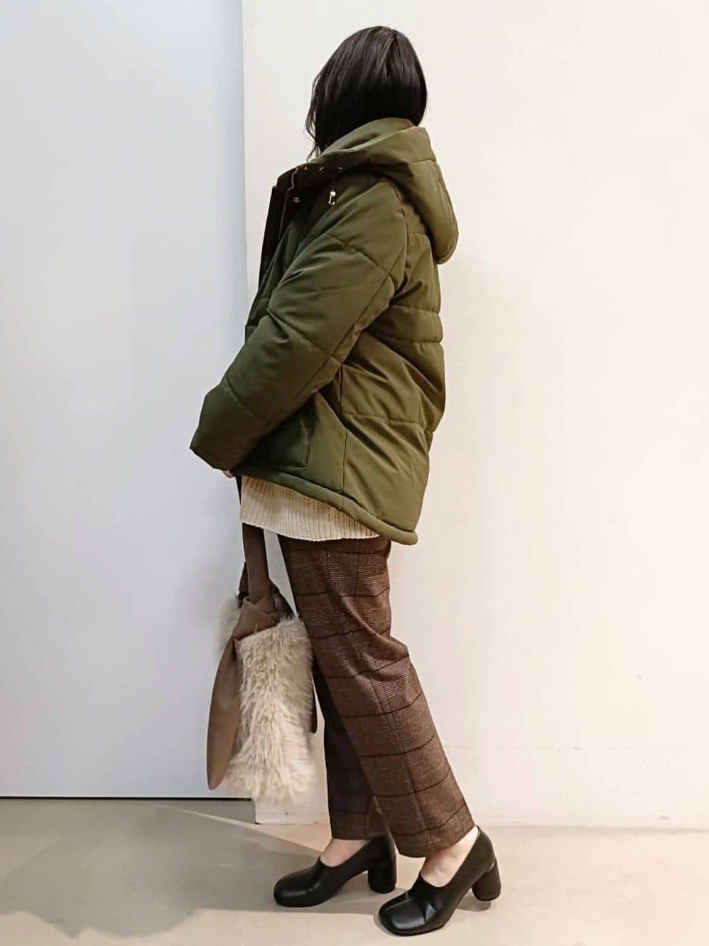 あんさんの「THE SHOP TK｜【すっきり見えシルエット】上品ふわもこ中綿ブルゾン」を使ったコーディネート