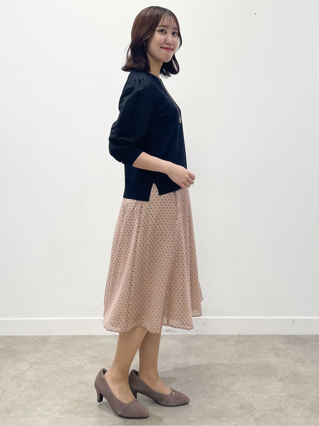 yukariさんの「Reflect｜【WEB先行カラーあり／手洗い可】ジョーゼットスリーブ&times;ニット」を使ったコーディネート