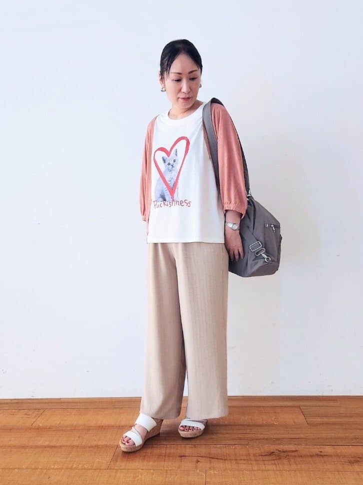 くまさんの「SHOO･LA･RUE｜【UV/さらさらタッチ】女性らしさ漂う 5分袖ボレロカーディガン」を使ったコーディネート