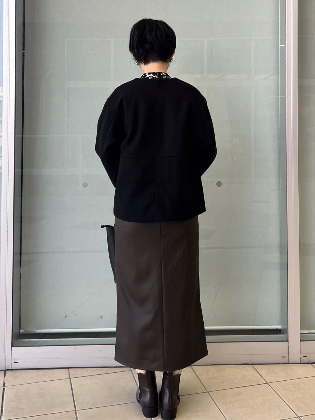 yo-koさんの「OPAQUE.CLIP｜ウールライクメルトンノーカラーコート【洗濯機洗い可】」を使ったコーディネート