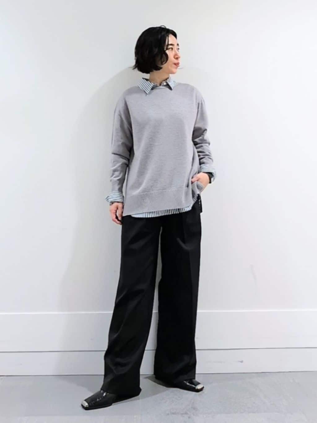 ミズタさんの「UNTITLED｜【8色展開/体型カバー】魅せるタイムレスニット」を使ったコーディネート