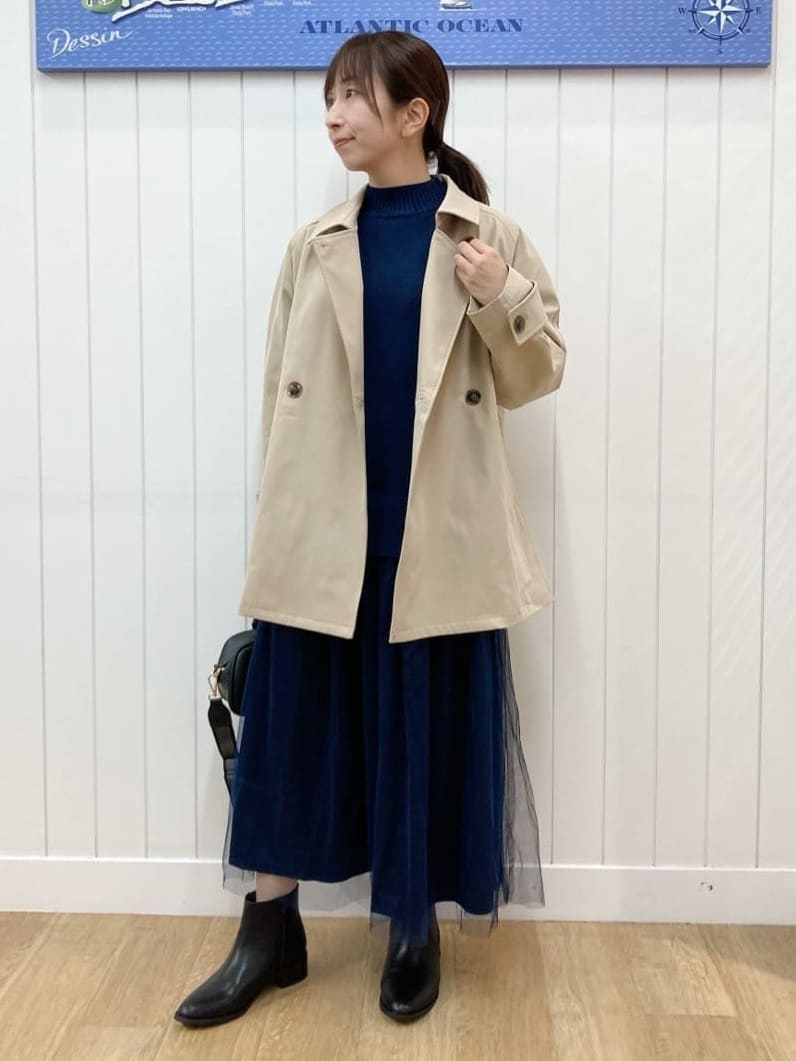 yoshiさんの「Dessin｜【洗える】ニットチュールドッキングワンピース」を使ったコーディネート