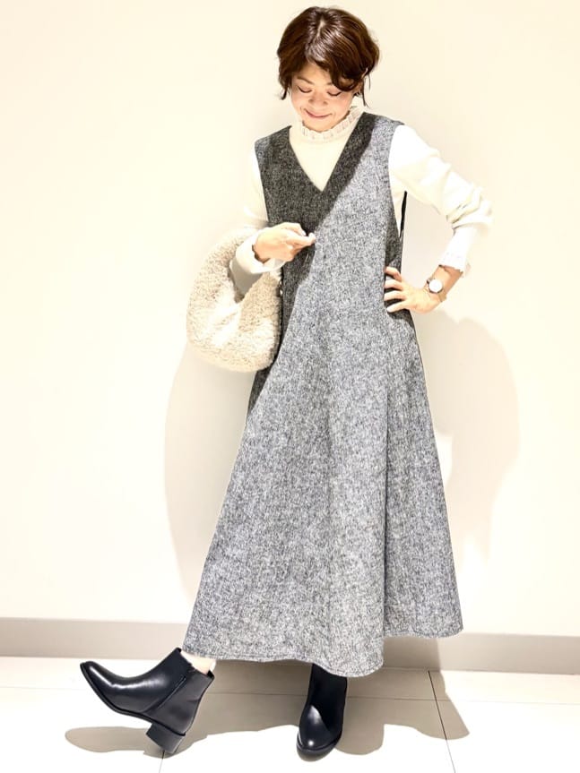 Haruさんの「Dessin｜【洗える】オーガンジーフリルニット」を使ったコーディネート