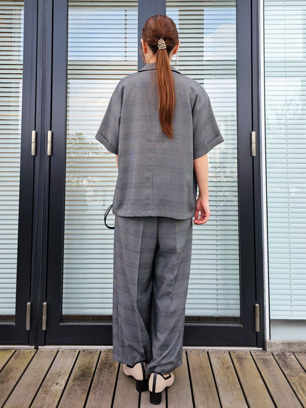ゆゆさんの「SHOO･LA･RUE｜【セットアップ可/洗濯後しわになりにくい】5分袖テーラードジャケット」を使ったコーディネート