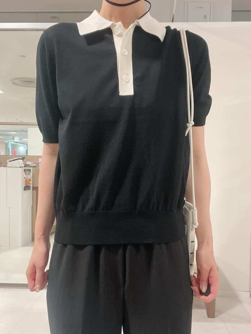 IWAMOさんの「UNTITLED｜【トレンド/きれいめ】5分袖ポロニット」を使ったコーディネート