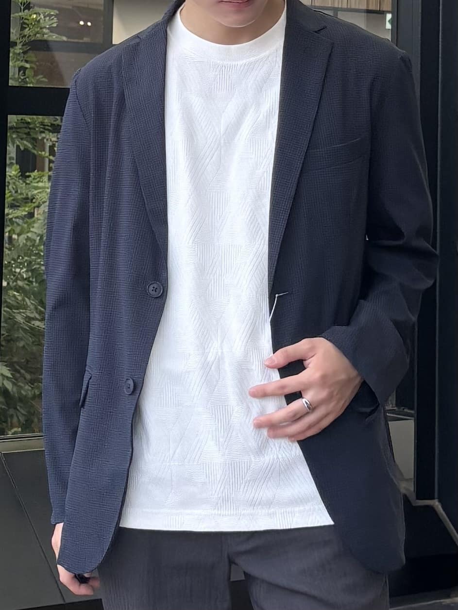 うらしーさんの「THE SHOP TK｜パターンジャカード半袖Tシャツ【洗濯機OK】」を使ったコーディネート