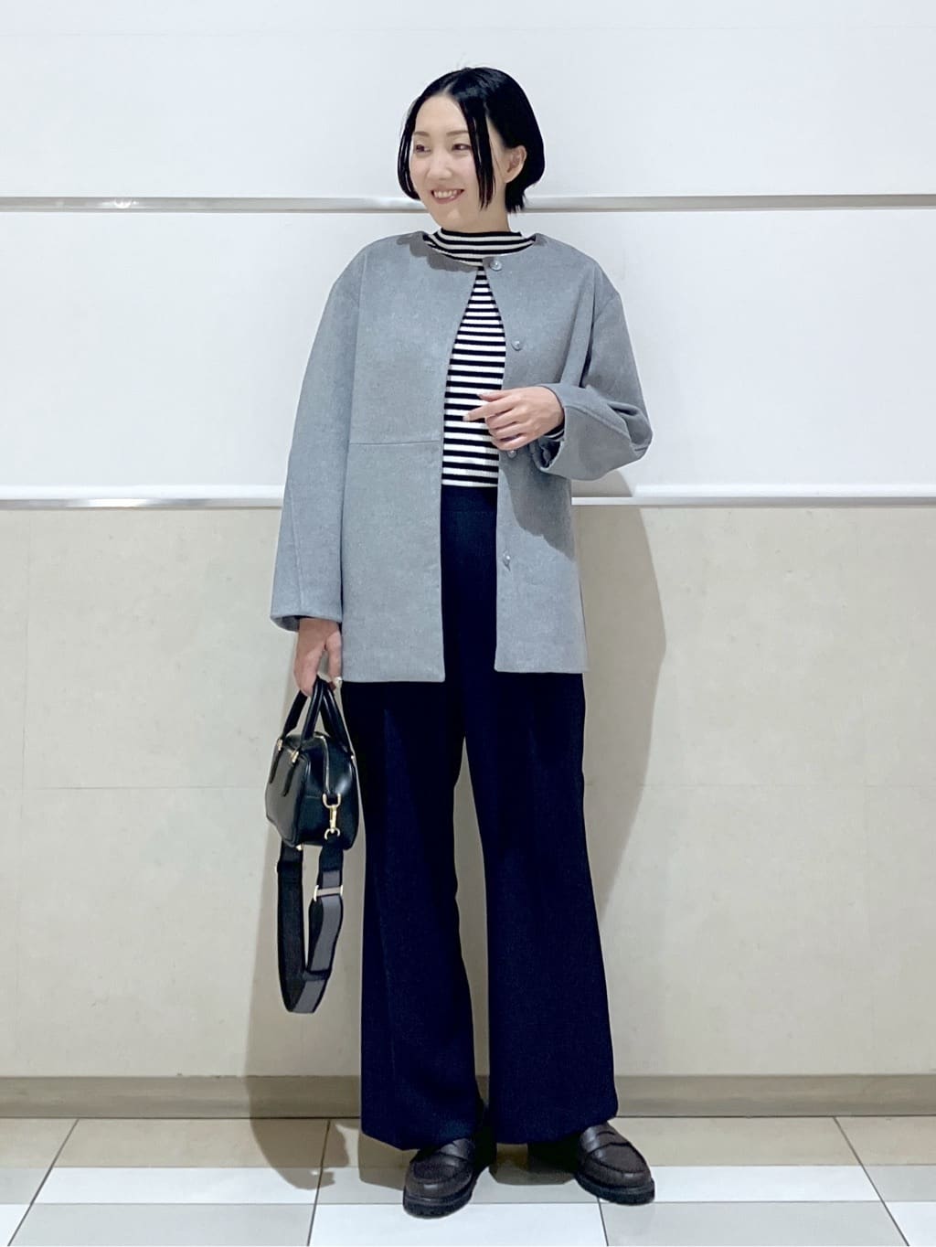 eriko さんの「Dessin｜ウール混クルーネックコート」を使ったコーディネート
