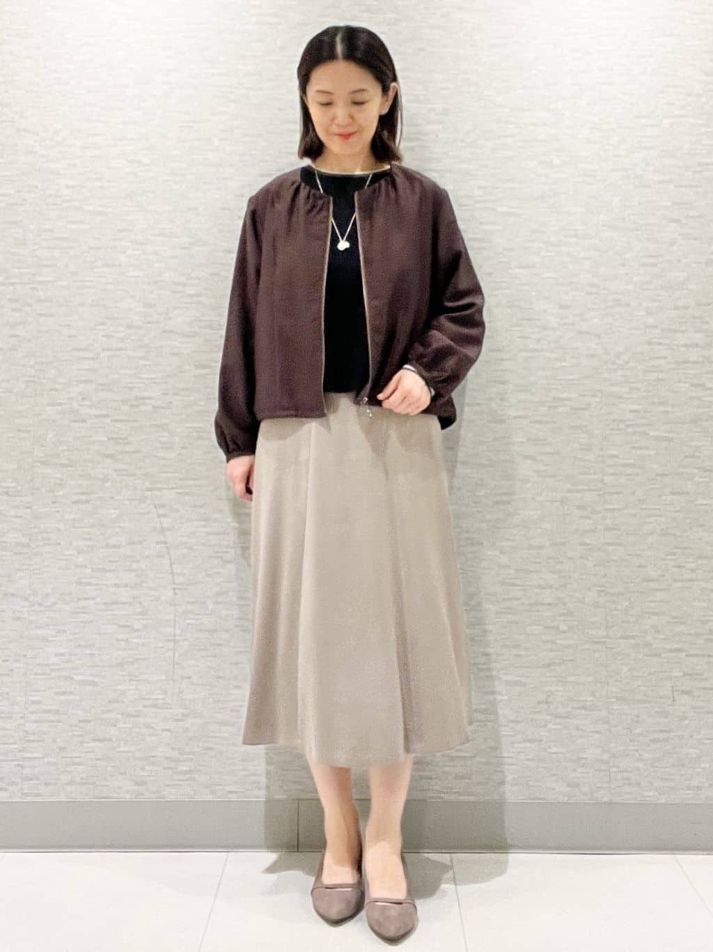 marikoさんの「Reflect｜【ライトアウター／ゆったり羽織れる／気軽な羽織りに◎】ライトブルゾン」を使ったコーディネート