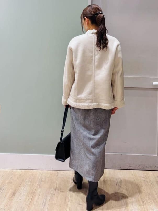 Komi☆さんの「grove｜【洗える】バックリブ切替ニット」を使ったコーディネート