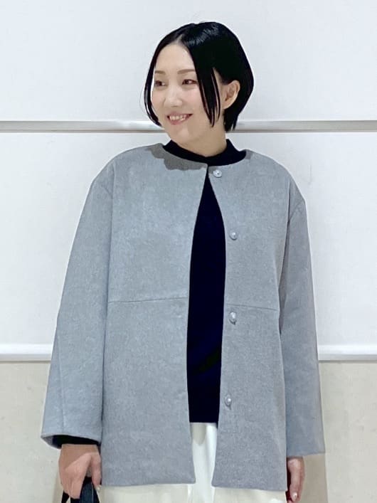 eriko さんの「Dessin｜ウール混クルーネックコート」を使ったコーディネート