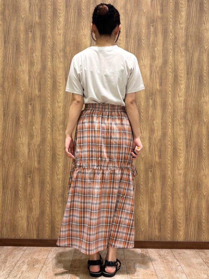 Haruさんの「SHOO･LA･RUE｜【S-LL】シルエットが変えられる チェック柄リボンフレアスカート」を使ったコーディネート