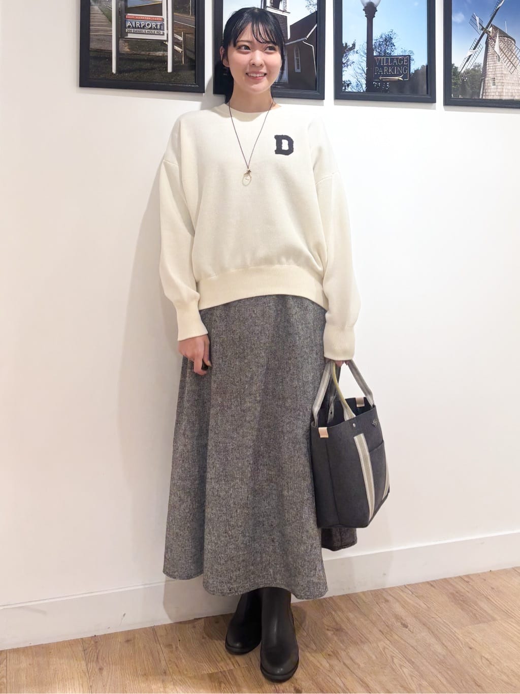 Ririkaさんの「Dessin｜【洗える】ツイードフレアスカート」を使ったコーディネート
