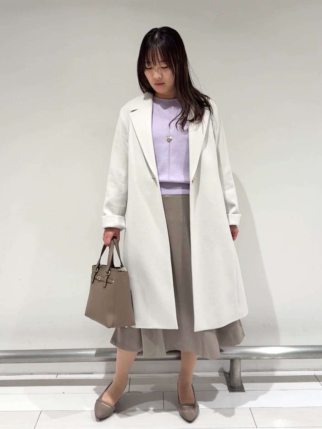 Azusaさんの「Reflect｜【SS-4Lサイズ／選べる6色】テーラードカラーロングウール混コート」を使ったコーディネート