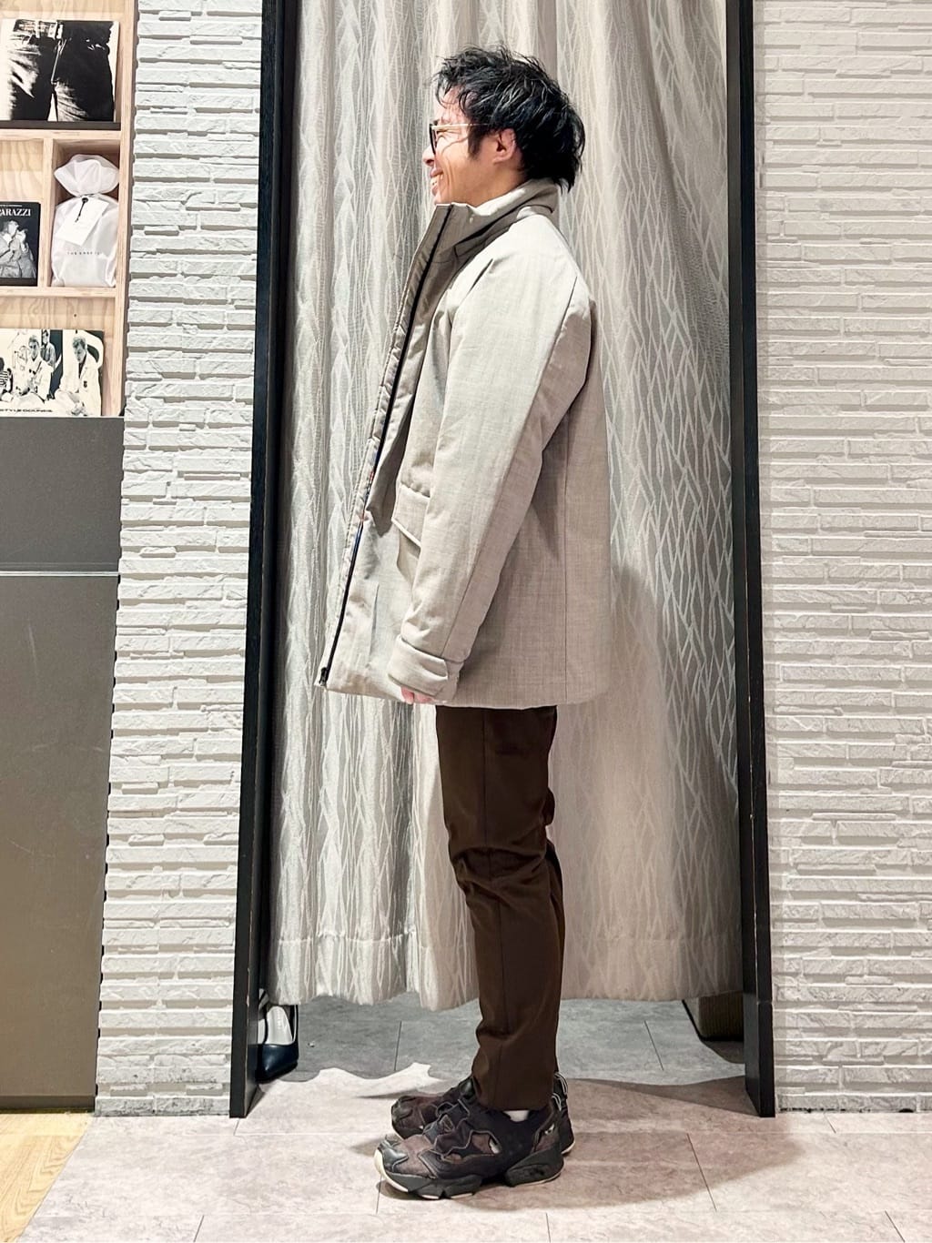 KENJI Iさんの「THE SHOP TK｜【軽くて、暖かい】SORONA／ソロナ 中綿ブルゾン 防風/軽量/洗濯機OK/フード脱着可」を使ったコーディネート