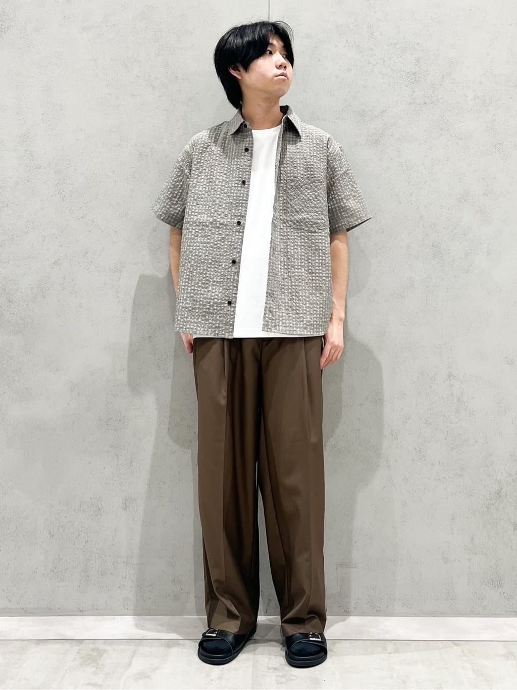 SHI-MAさんの「THE SHOP TK｜パーフェクテックリンクス半袖Tシャツ 【接触冷感／吸水速乾／UVカット／洗濯機OK】」を使ったコーディネート