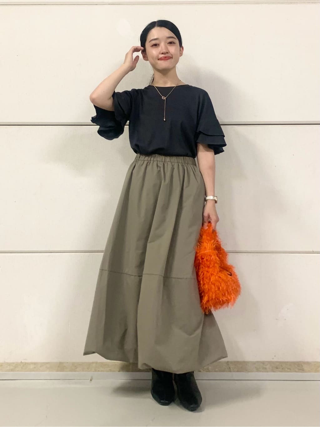 sahoさんの「THE SHOP TK｜【汗染み防止】袖フリルTシャツ【UVカット/洗濯機OK】」を使ったコーディネート