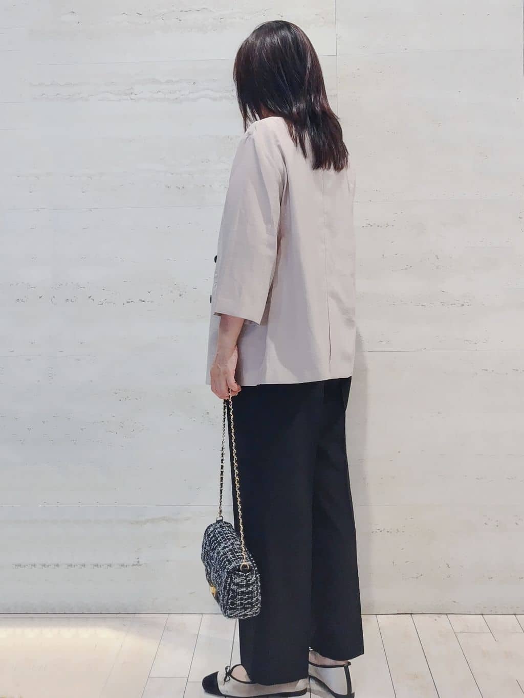 よしみさんの「OPAQUE.CLIP｜リネンライクダブルジャケット【洗える】」を使ったコーディネート