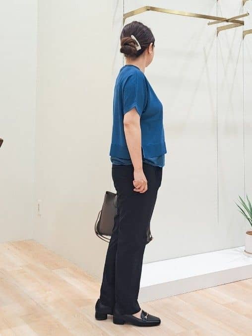 ふるさんの「grove｜キレイも動きやすさも　美脚見えハイパーストレッチパンツ」を使ったコーディネート