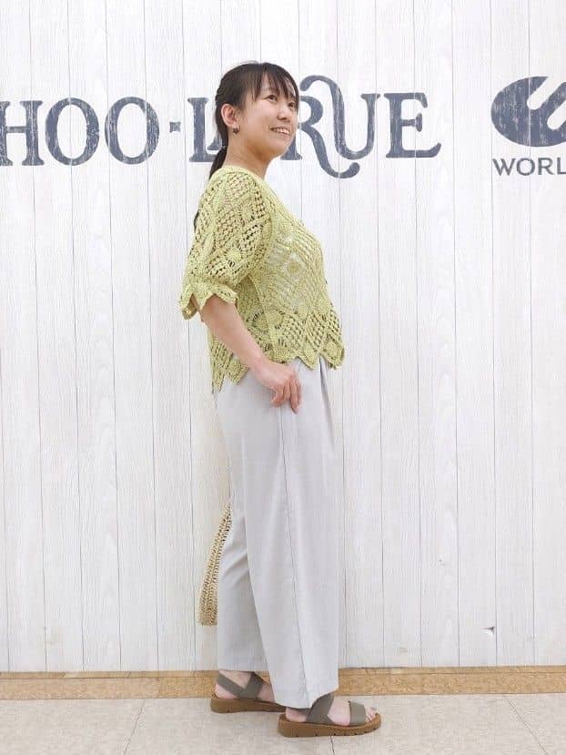とろろさんの「SHOO･LA･RUE｜【着丈選べる】触れる度ひんやり ゆるきれい イージーワイドパンツ」を使ったコーディネート