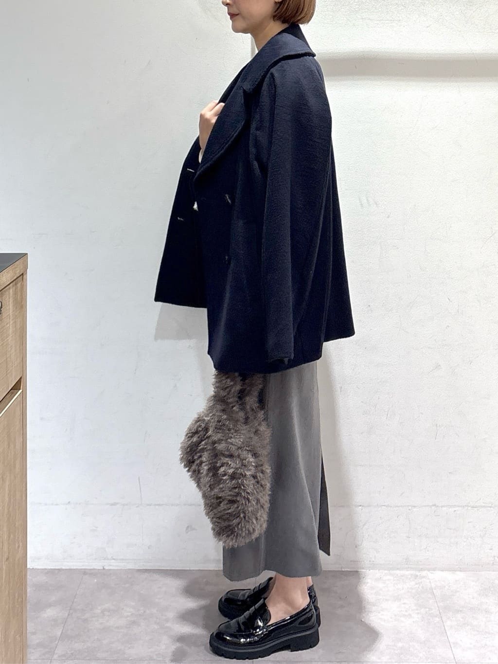 たけねぇさんの「OPAQUE.CLIP｜カシミヤブレンドウールミドルピーコート」を使ったコーディネート