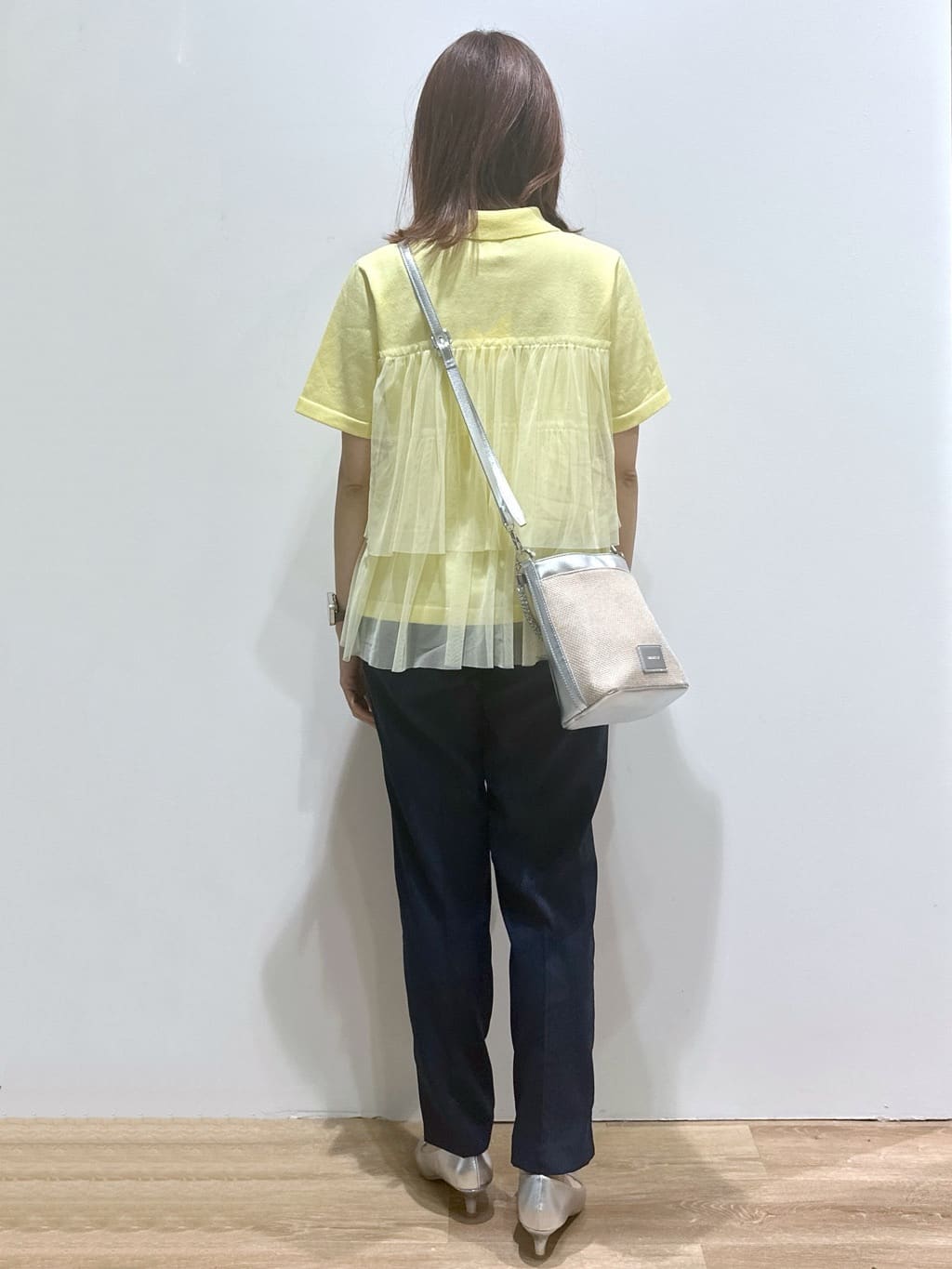 yukaさんの「OPAQUE.CLIP｜◆チュールティアードドッキングポロニット【洗濯機洗い可】」を使ったコーディネート