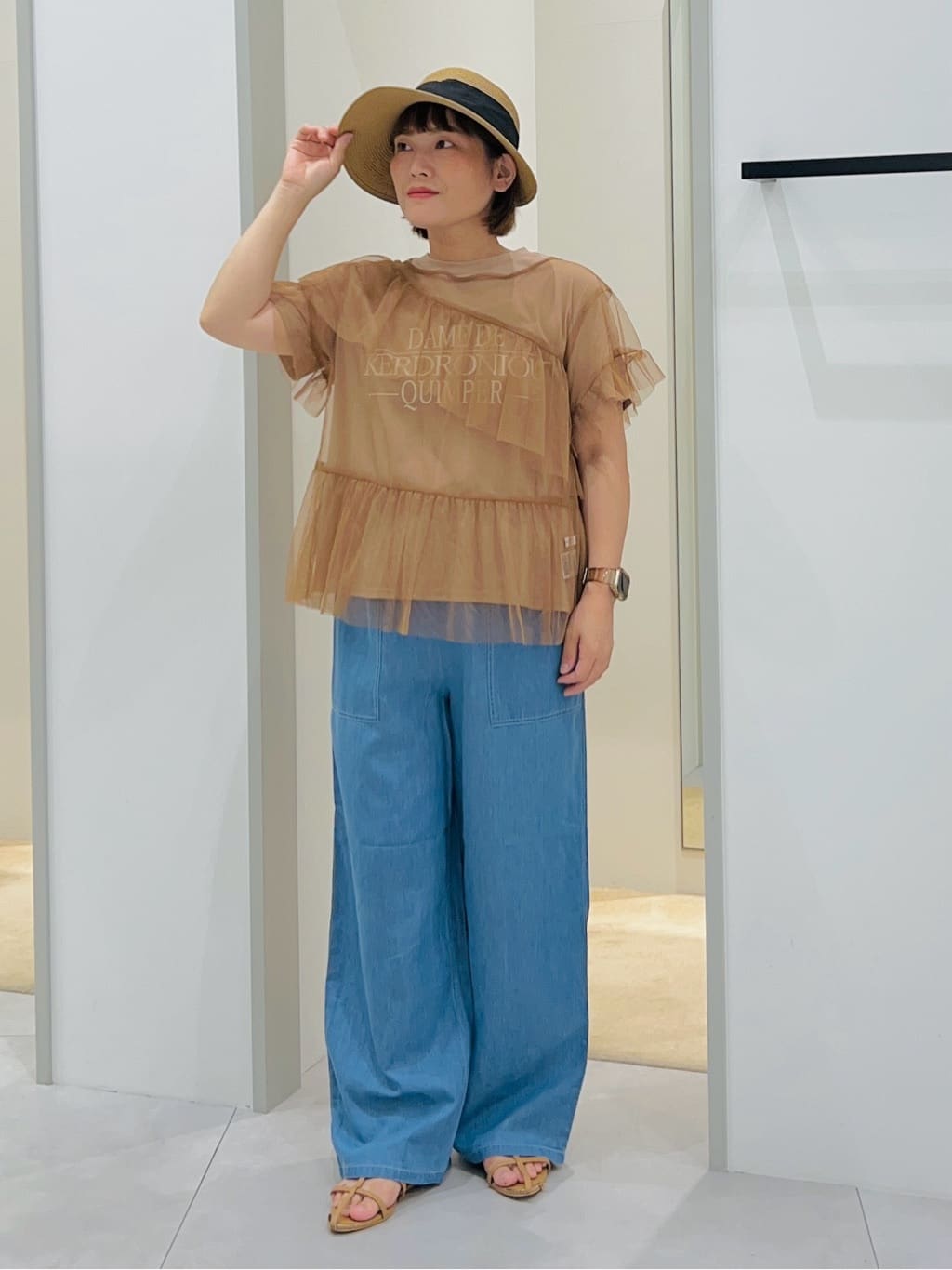 タナさんの「THE SHOP TK｜【セットアイテム】チュール&times;ロゴTシャツ/洗える」を使ったコーディネート