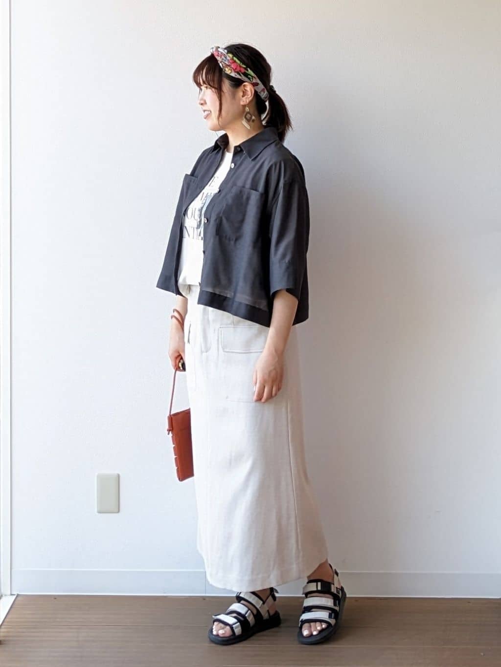 なみきさんの「UNTITLED｜【前開き/洗える】ショート丈シアーシャツ」を使ったコーディネート