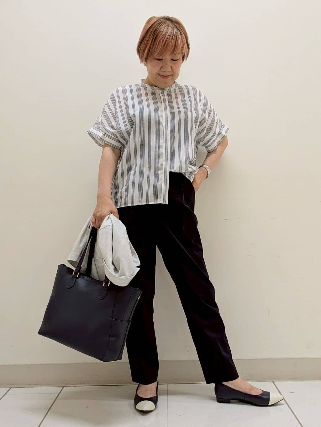 yoshiさんの「Reflect｜【洗える】ドビーストライプブラウス」を使ったコーディネート