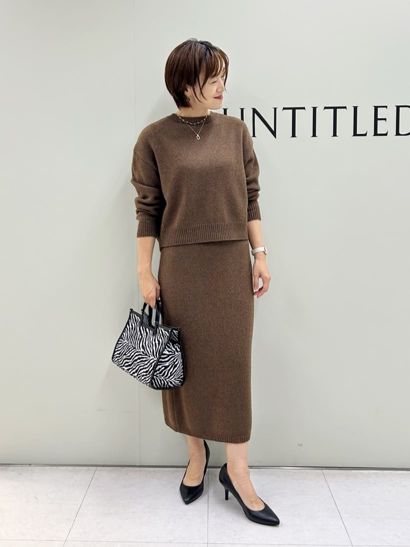 Mikiさんの「UNTITLED｜【セットアップ可/ゆったり】ウール混ラメニット」を使ったコーディネート