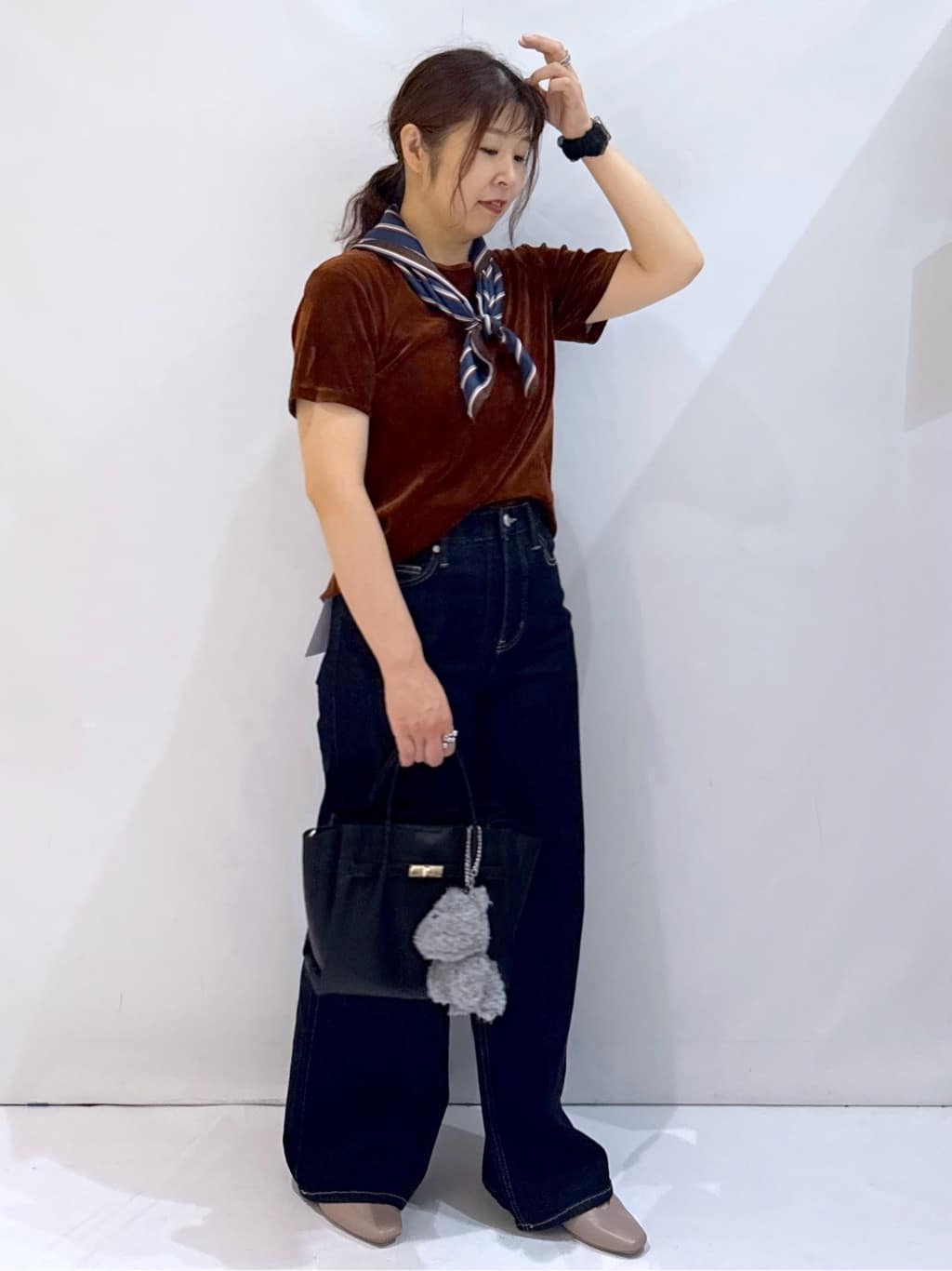 nakkoさんの「OPAQUE.CLIP｜フロッキーチュールTシャツ【洗濯機洗い可】」を使ったコーディネート