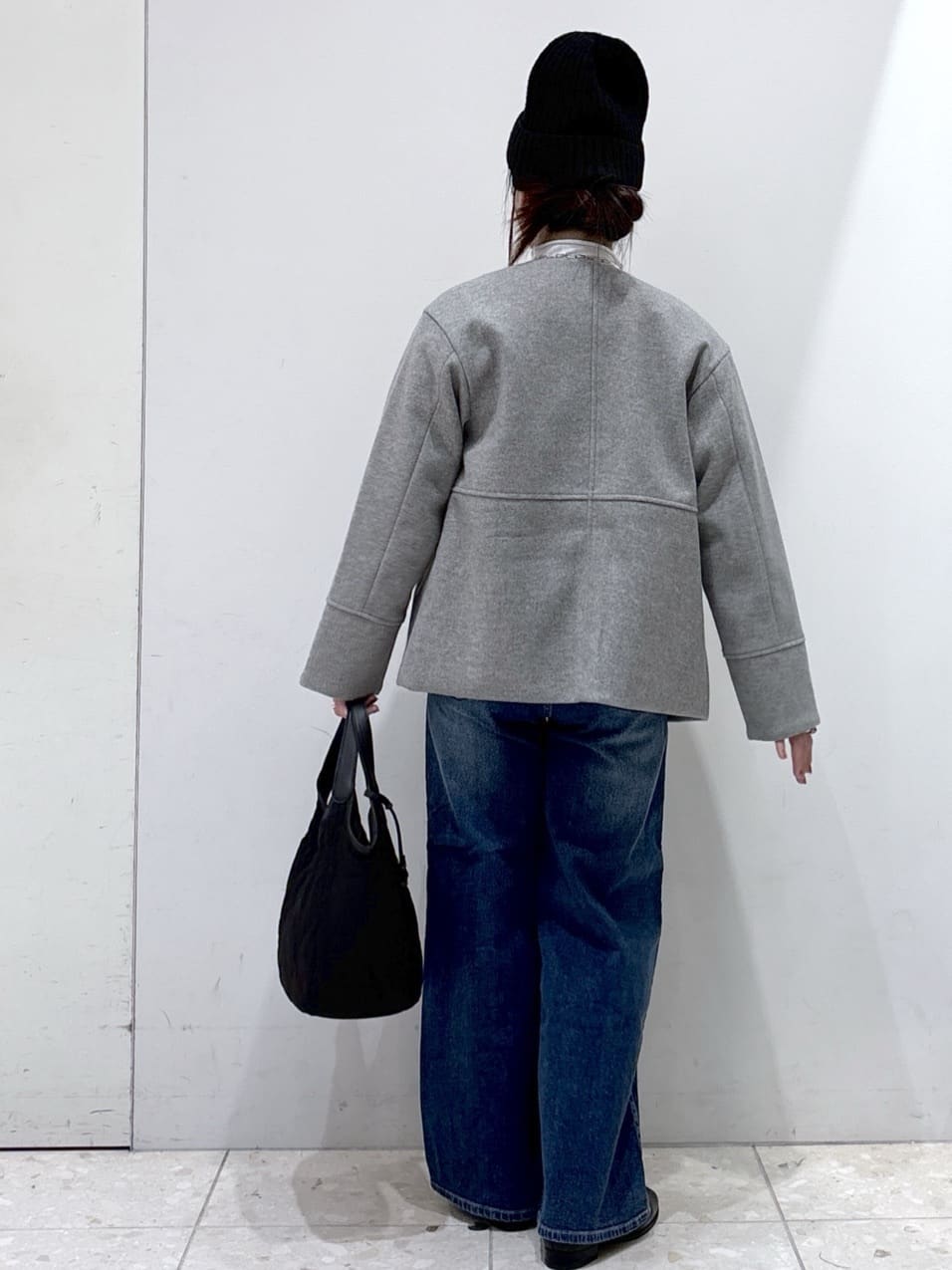 mameさんの「OPAQUE.CLIP｜ウールライクメルトンノーカラーコート【洗濯機洗い可】」を使ったコーディネート