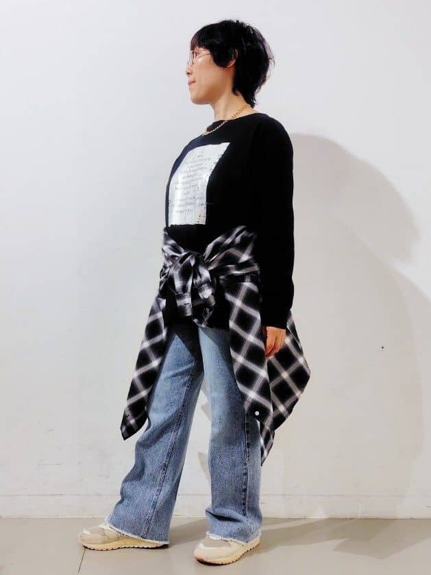 kodamaさんの「THE SHOP TK｜【即戦力/軽羽織】チェックドルマンシャツ」を使ったコーディネート