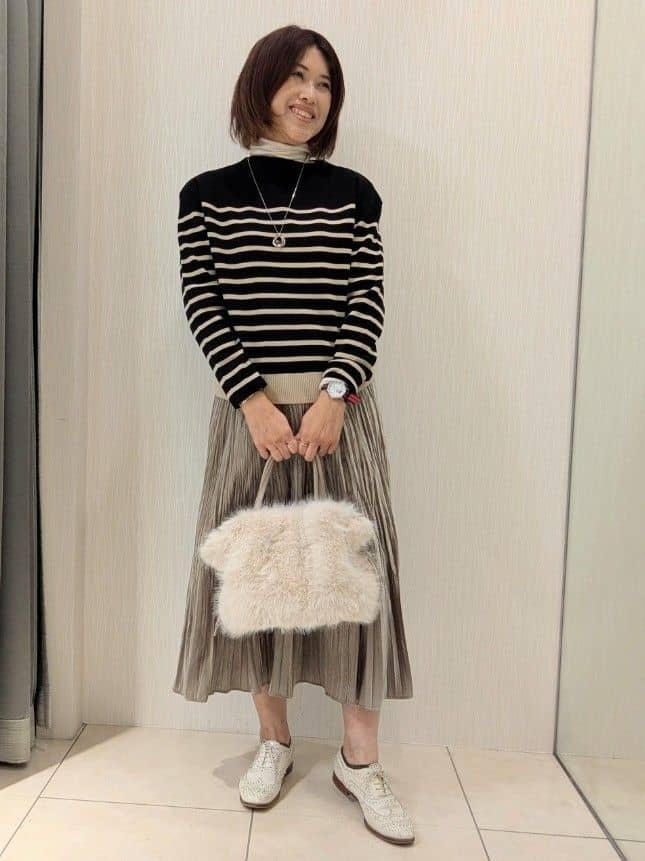 u-macoさんの「UNTITLED｜【洗える】モックネックミラノリブニット」を使ったコーディネート