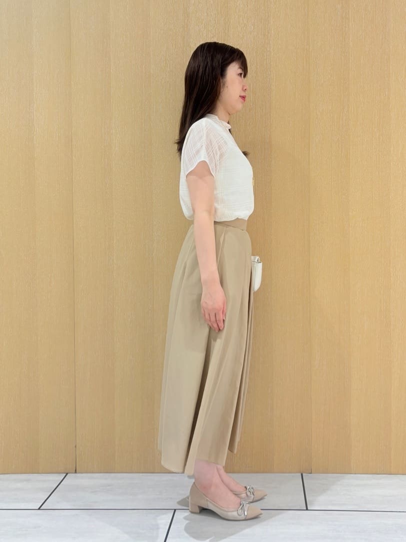 CHISATOさんの「UNTITLED｜【シアー】チェックスタンドネックブラウス」を使ったコーディネート