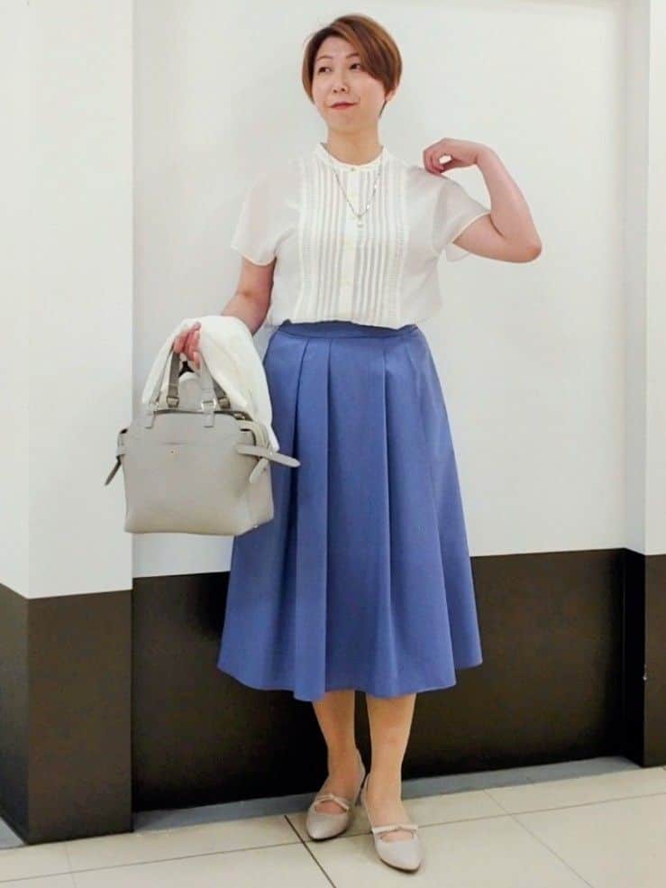 じゅりさんの「Reflect｜◆【選べる7色◎／手洗い可】フロントピンタックデザインブラウス」を使ったコーディネート