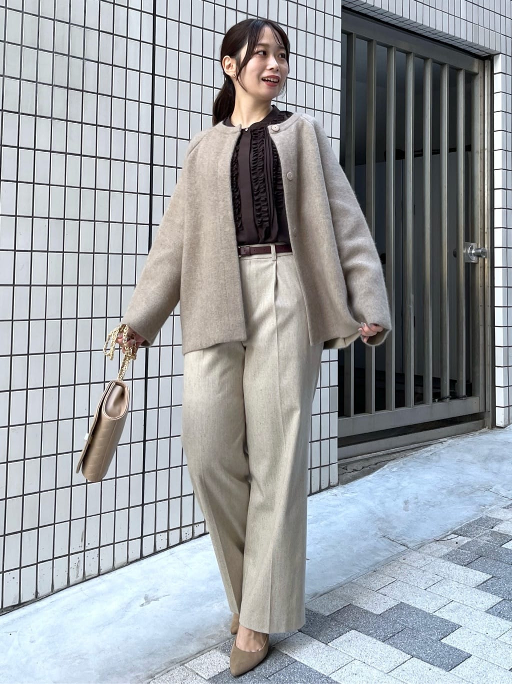 Saekoさんの「UNTITLED｜【軽アウター/ミドル丈】ウールニットコーディガン」を使ったコーディネート