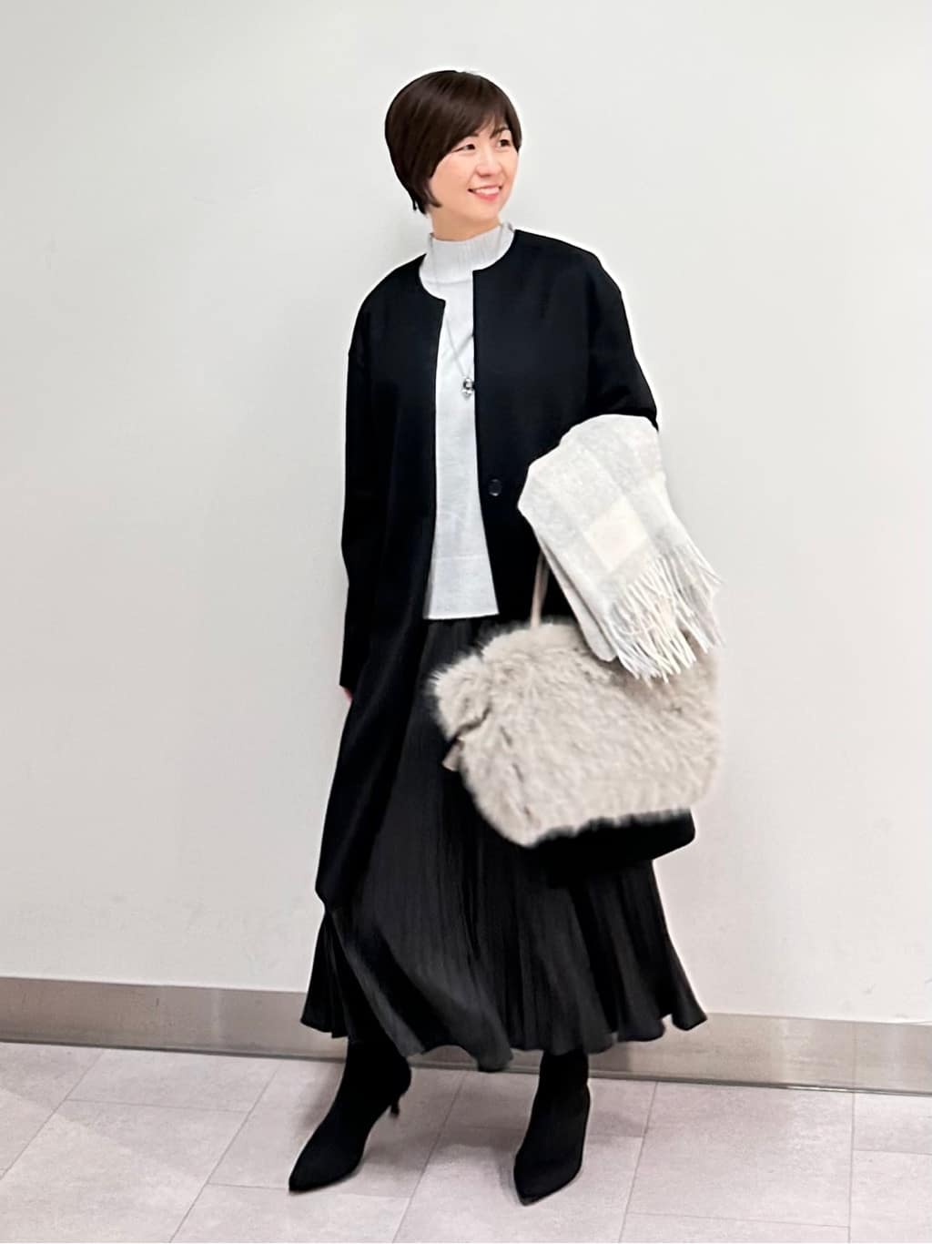 みなこさんの「UNTITLED｜【8色展開/洗える】ウールカシミヤ ハイネックニット」を使ったコーディネート