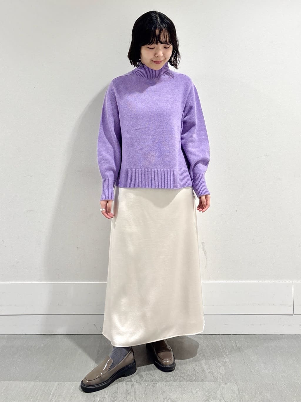 モエカさんの「UNTITLED｜【8色展開/洗える】ウールカシミヤ ハイネックニット」を使ったコーディネート