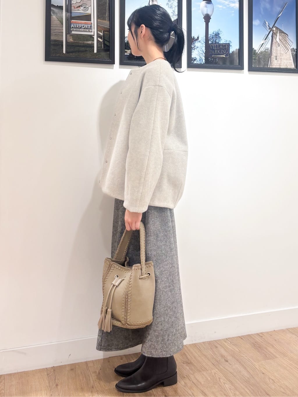 Ririkaさんの「Dessin｜【洗える】Dサガラ刺繍ワッペン付きニット」を使ったコーディネート