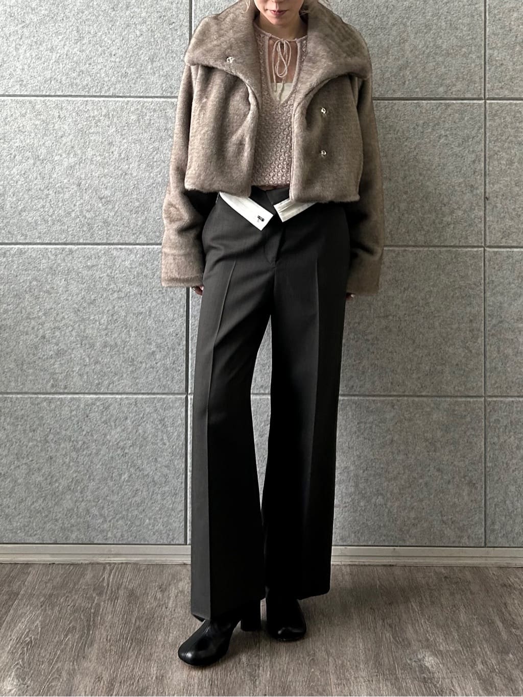 honoka Aさんの「CODE A｜faux mink short jacket」を使ったコーディネート