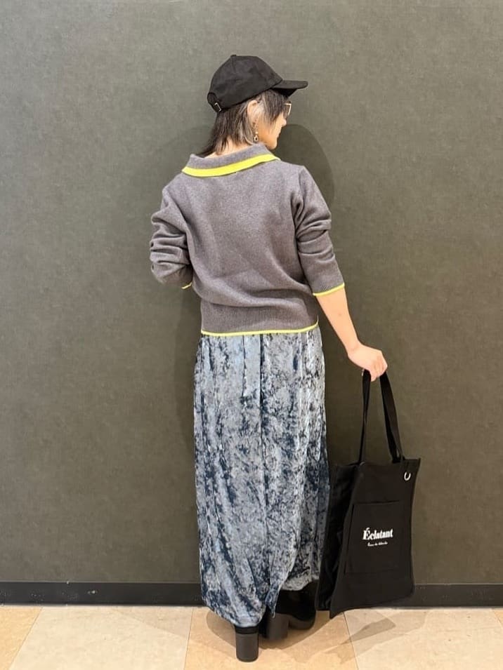 misakiさんの「SHOO･LA･RUE｜【S-LL】配色がポイントの2枚襟ポロニット」を使ったコーディネート