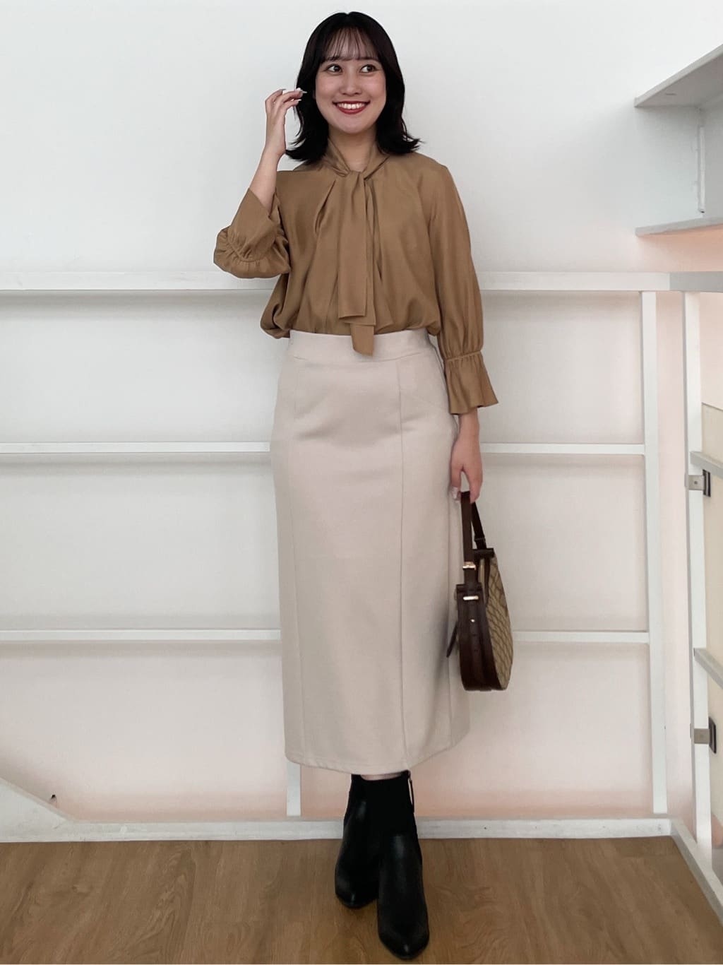 yukariさんの「Reflect｜【軽い羽織に◎】フロントファスナー開きベスト」を使ったコーディネート