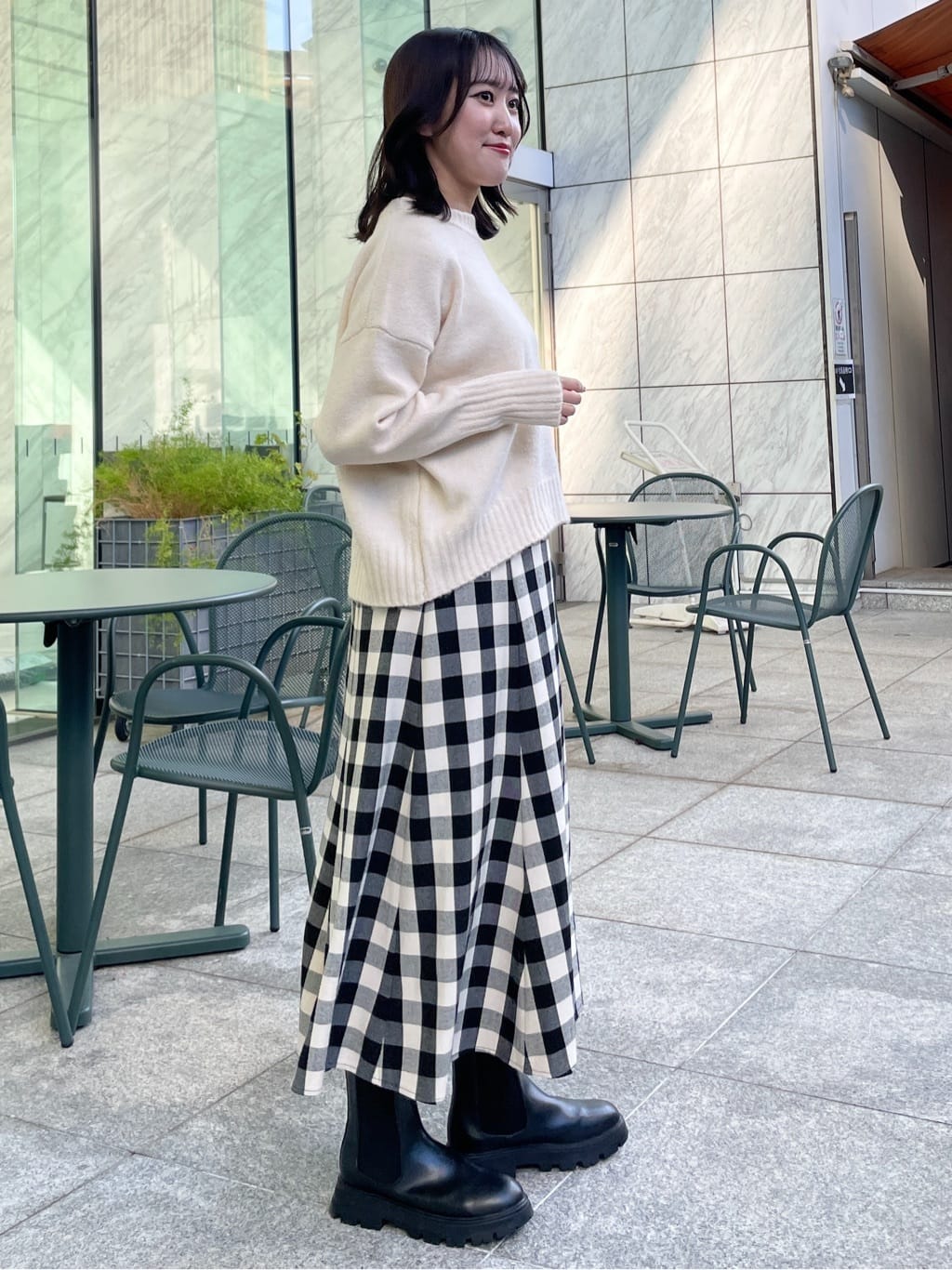 yukariさんの「Dessin｜【洗える】クルーネックワイドニット」を使ったコーディネート