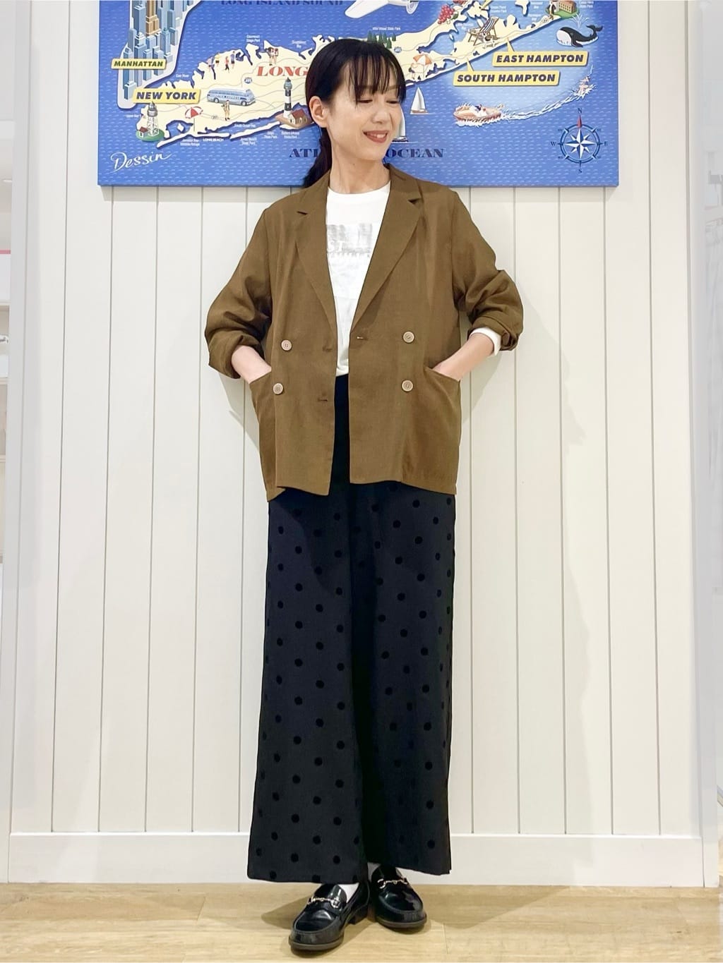 uwatokoさんの「Dessin｜【洗える】箔プリントロングTシャツ」を使ったコーディネート