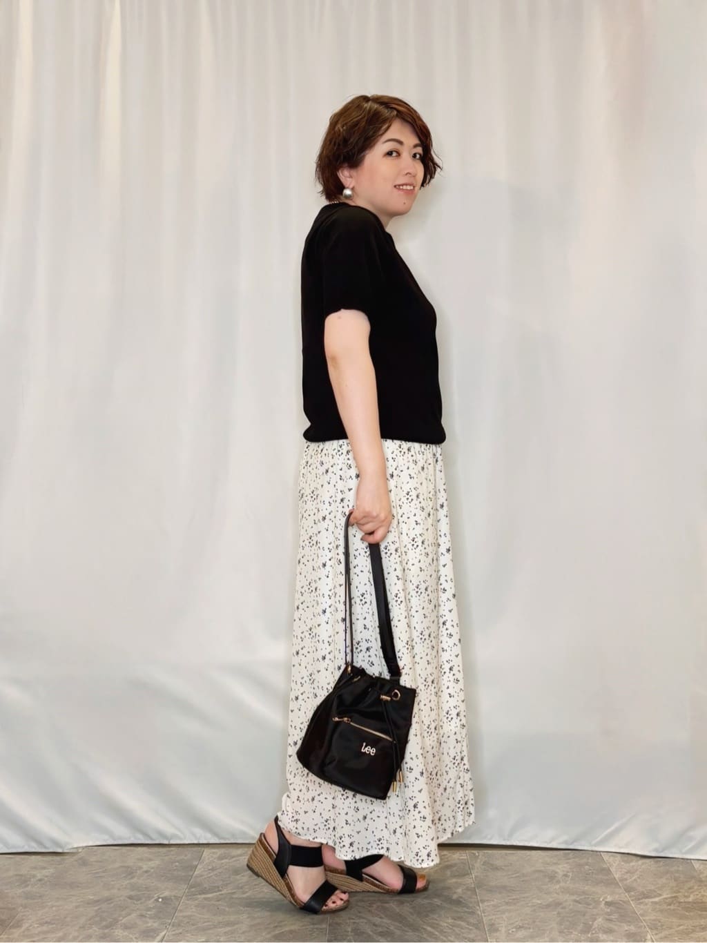たみさんの「SHOO･LA･RUE｜【S-LL/洗える】大人の抜け感 スキッパーニット」を使ったコーディネート